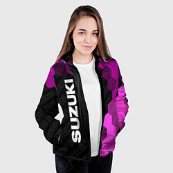 Куртка с капюшоном женская Suzuki pro racing: по-вертикали, цвет: 3D-черный — фото 2