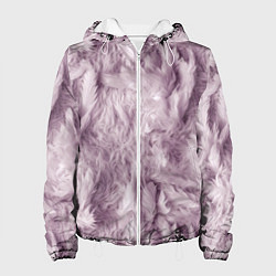 Куртка с капюшоном женская Текстура розовый пушок, цвет: 3D-белый