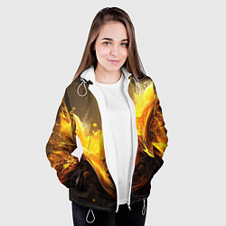 Куртка с капюшоном женская Золотые волны, цвет: 3D-белый — фото 2