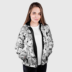 Куртка с капюшоном женская Anime hentai ahegao, цвет: 3D-черный — фото 2