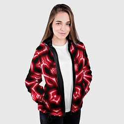 Куртка с капюшоном женская Магическая битва светящиеся Знаки Сукуны, цвет: 3D-черный — фото 2