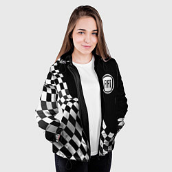 Куртка с капюшоном женская Fiat racing flag, цвет: 3D-черный — фото 2
