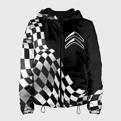 Куртка с капюшоном женская Citroen racing flag, цвет: 3D-черный