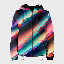 Куртка с капюшоном женская Абстрактный след, цвет: 3D-черный