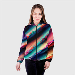 Куртка с капюшоном женская Абстрактный след, цвет: 3D-черный — фото 2