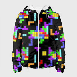 Женская куртка Неоновый тетрис на темном фоне