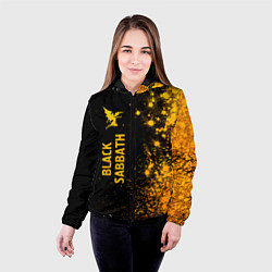 Куртка с капюшоном женская Black Sabbath - gold gradient: по-вертикали, цвет: 3D-черный — фото 2