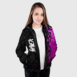 Куртка с капюшоном женская Slayer rock legends: по-вертикали, цвет: 3D-черный — фото 2