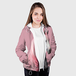 Куртка с капюшоном женская Единорог розовая грива, цвет: 3D-белый — фото 2
