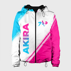 Куртка с капюшоном женская Akira neon gradient style: надпись, символ, цвет: 3D-черный