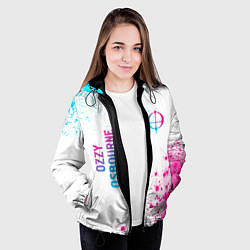 Куртка с капюшоном женская Ozzy Osbourne neon gradient style: надпись, символ, цвет: 3D-черный — фото 2
