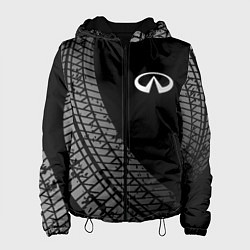 Куртка с капюшоном женская Infiniti tire tracks, цвет: 3D-черный
