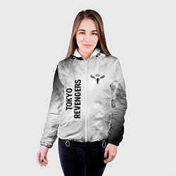 Куртка с капюшоном женская Tokyo Revengers glitch на светлом фоне: надпись, с, цвет: 3D-белый — фото 2
