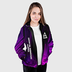 Куртка с капюшоном женская Thirty Seconds to Mars violet plasma, цвет: 3D-черный — фото 2