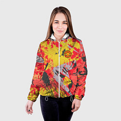 Куртка с капюшоном женская ФК Манчестер Юнайтед команда, цвет: 3D-белый — фото 2