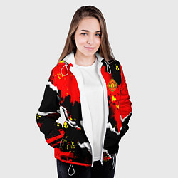 Куртка с капюшоном женская ФК Манчестер Юнайтед команда, цвет: 3D-белый — фото 2