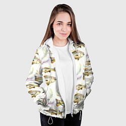 Куртка с капюшоном женская Рыбное семейство, цвет: 3D-белый — фото 2