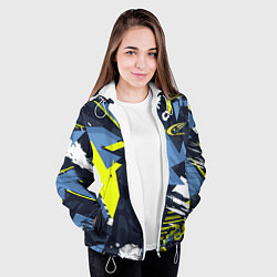 Куртка с капюшоном женская Subaru sign, цвет: 3D-белый — фото 2