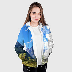 Куртка с капюшоном женская Название гор России, цвет: 3D-белый — фото 2