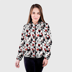 Куртка с капюшоном женская Паттерн с рогами, цвет: 3D-черный — фото 2