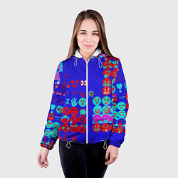 Куртка с капюшоном женская Смайлы из чата, цвет: 3D-белый — фото 2