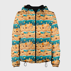 Куртка с капюшоном женская Пляж паттерн, цвет: 3D-черный