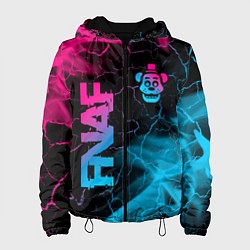 Женская куртка FNAF - neon gradient: надпись, символ