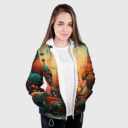 Куртка с капюшоном женская Загадочное измерение, цвет: 3D-белый — фото 2