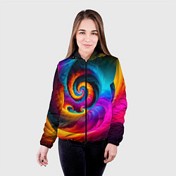 Куртка с капюшоном женская Радужная воронка, цвет: 3D-черный — фото 2