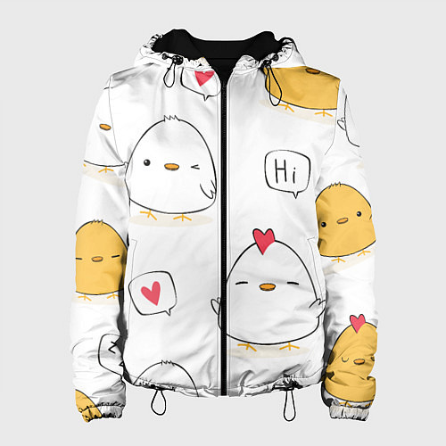 Женская куртка Привет цыпленок / 3D-Черный – фото 1