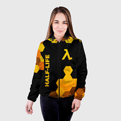 Куртка с капюшоном женская Half-Life - gold gradient: надпись, символ, цвет: 3D-черный — фото 2