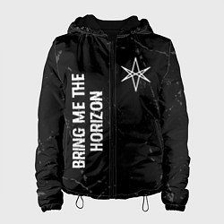 Куртка с капюшоном женская Bring Me the Horizon glitch на темном фоне: надпис, цвет: 3D-черный