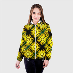 Куртка с капюшоном женская Солнечные подсолнухи, цвет: 3D-белый — фото 2
