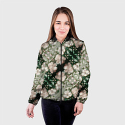 Куртка с капюшоном женская Нежные розовые цветочки, цвет: 3D-черный — фото 2