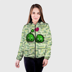 Куртка с капюшоном женская Зеленые слаймы стардью, цвет: 3D-черный — фото 2