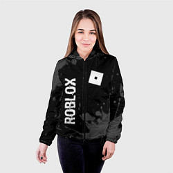Куртка с капюшоном женская Roblox glitch на темном фоне: надпись, символ, цвет: 3D-черный — фото 2