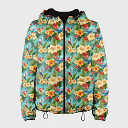 Женская куртка Разные цветочки паттерн