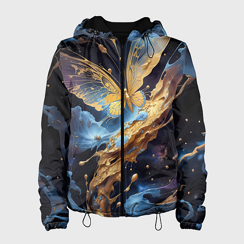 Женская куртка Бабочка краски узор / 3D-Черный – фото 1