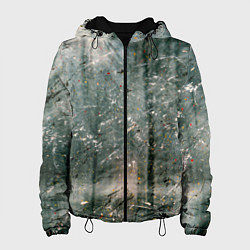 Куртка с капюшоном женская Тени деревьев и краски, цвет: 3D-черный