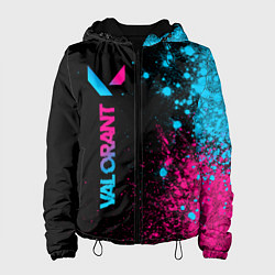 Куртка с капюшоном женская Valorant - neon gradient: по-вертикали, цвет: 3D-черный
