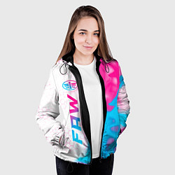 Куртка с капюшоном женская FAW neon gradient style: по-вертикали, цвет: 3D-черный — фото 2