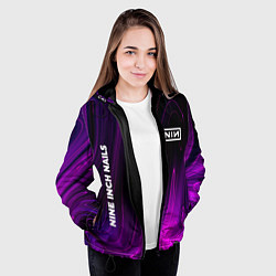 Куртка с капюшоном женская Nine Inch Nails violet plasma, цвет: 3D-черный — фото 2