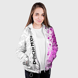 Куртка с капюшоном женская Depeche Mode rock legends: по-вертикали, цвет: 3D-белый — фото 2