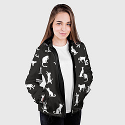 Куртка с капюшоном женская White cats, цвет: 3D-черный — фото 2