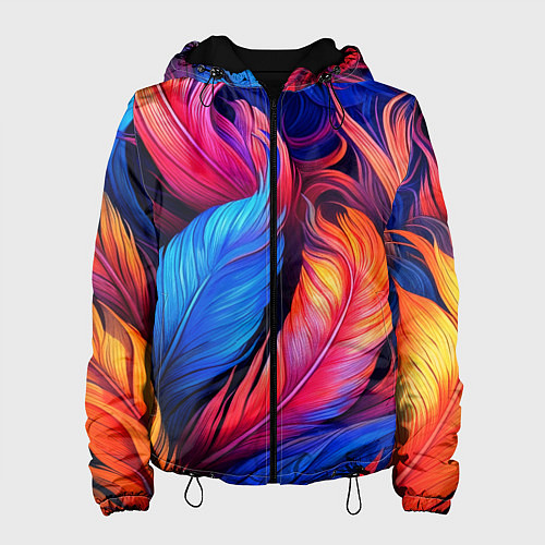 Женская куртка Экзотические перья / 3D-Черный – фото 1