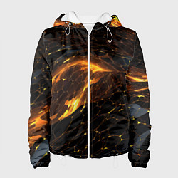 Куртка с капюшоном женская Black gold texture, цвет: 3D-белый