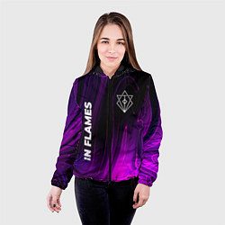 Куртка с капюшоном женская In Flames violet plasma, цвет: 3D-черный — фото 2