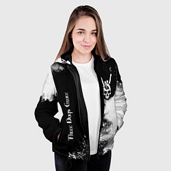 Куртка с капюшоном женская Three Days Grace и рок символ на темном фоне, цвет: 3D-черный — фото 2
