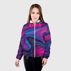 Куртка с капюшоном женская Pink blue style, цвет: 3D-белый — фото 2