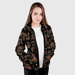 Куртка с капюшоном женская Слон индийский, цвет: 3D-черный — фото 2